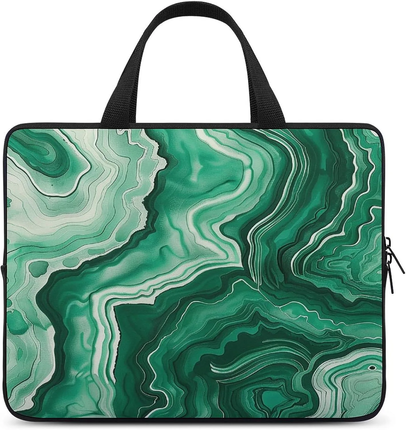 Laptop Bag Ultrathin Green And White Ink Printing Laptop Carrying Case Portability Messenger Bags For Work Travel