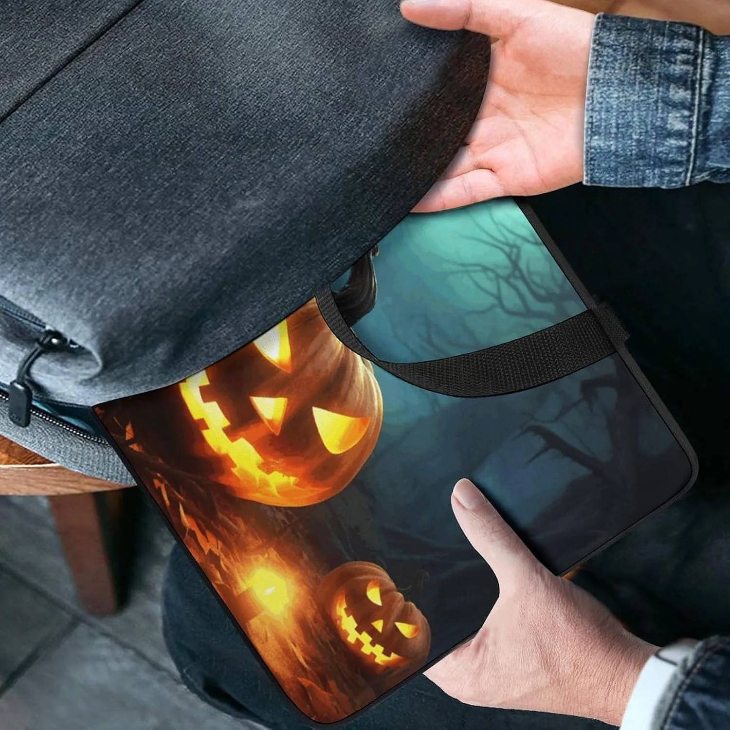 Laptop Bag Ultrathin Happy Pumpkins Printing Laptop Carrying Case Portability Messenger Bags For Work Travel