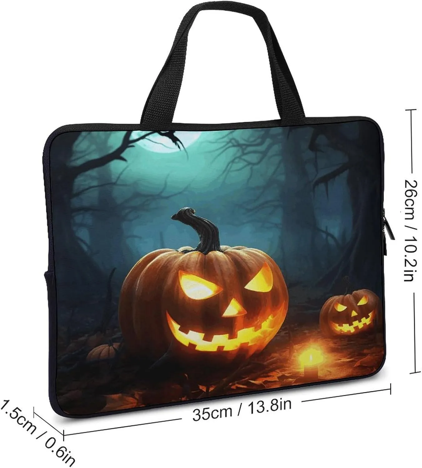 Laptop Bag Ultrathin Happy Pumpkins Printing Laptop Carrying Case Portability Messenger Bags For Work Travel
