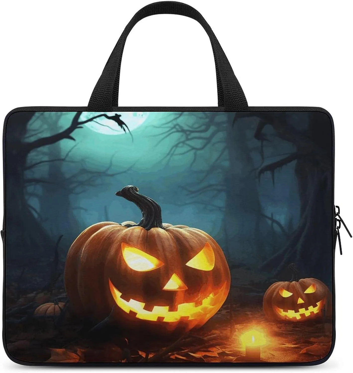 Laptop Bag Ultrathin Happy Pumpkins Printing Laptop Carrying Case Portability Messenger Bags For Work Travel