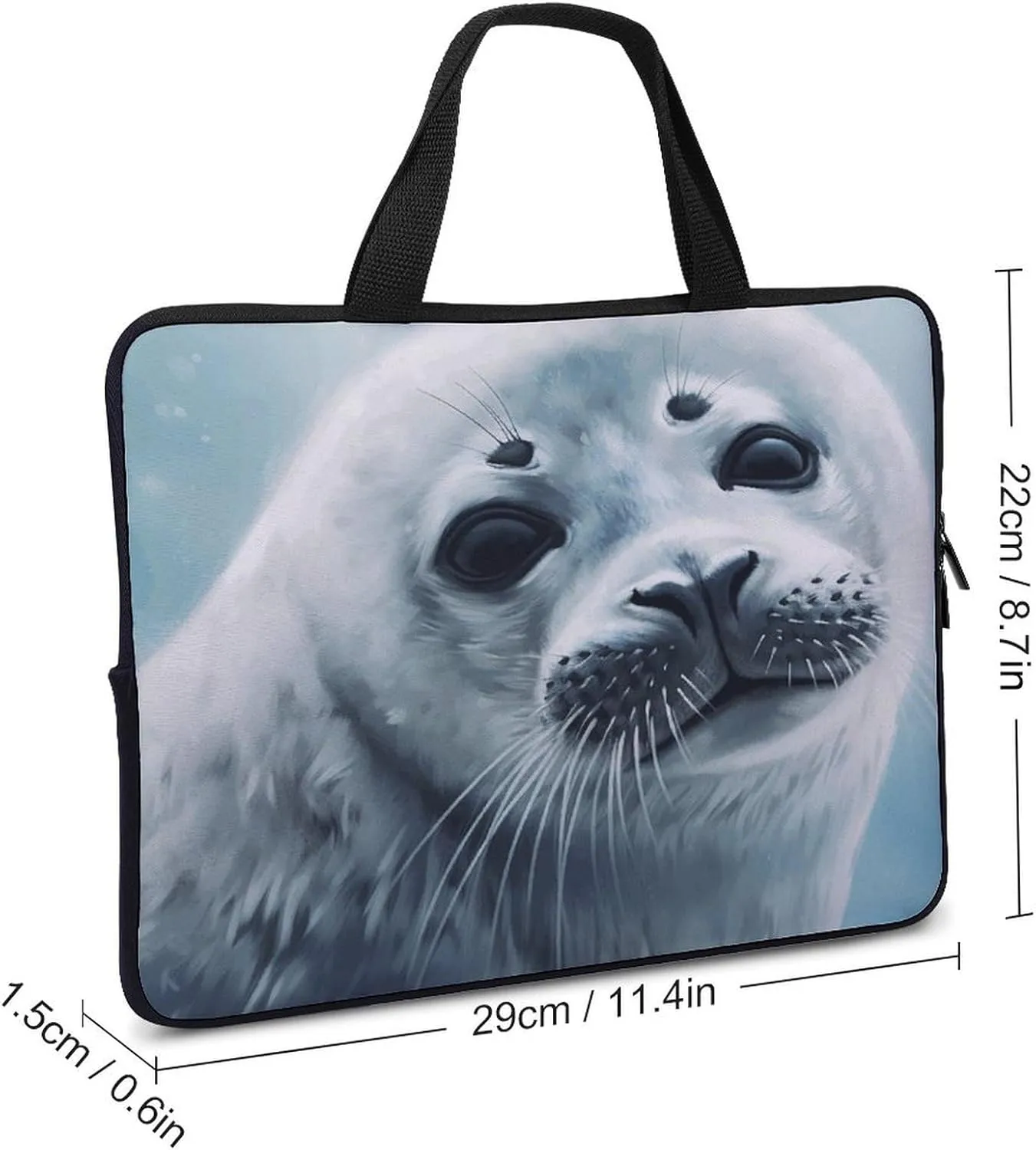 Laptop Bag Ultrathin Harp Seal Painting Wallpaper Printing Laptop Carrying Case Portability Messenger Bags For Work Travel