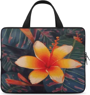 Laptop Bag Ultrathin Hawaii Tropical Flower Printing Laptop Carrying Case Portability Messenger Bags For Work Travel