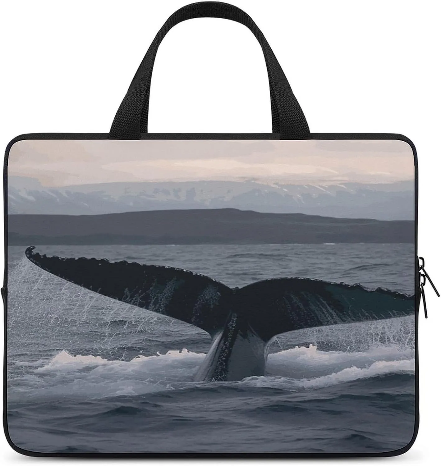 Laptop Bag Ultrathin Humpback Whale Tail Ocean Printing Laptop Carrying Case Portability Messenger Bags For Work Travel