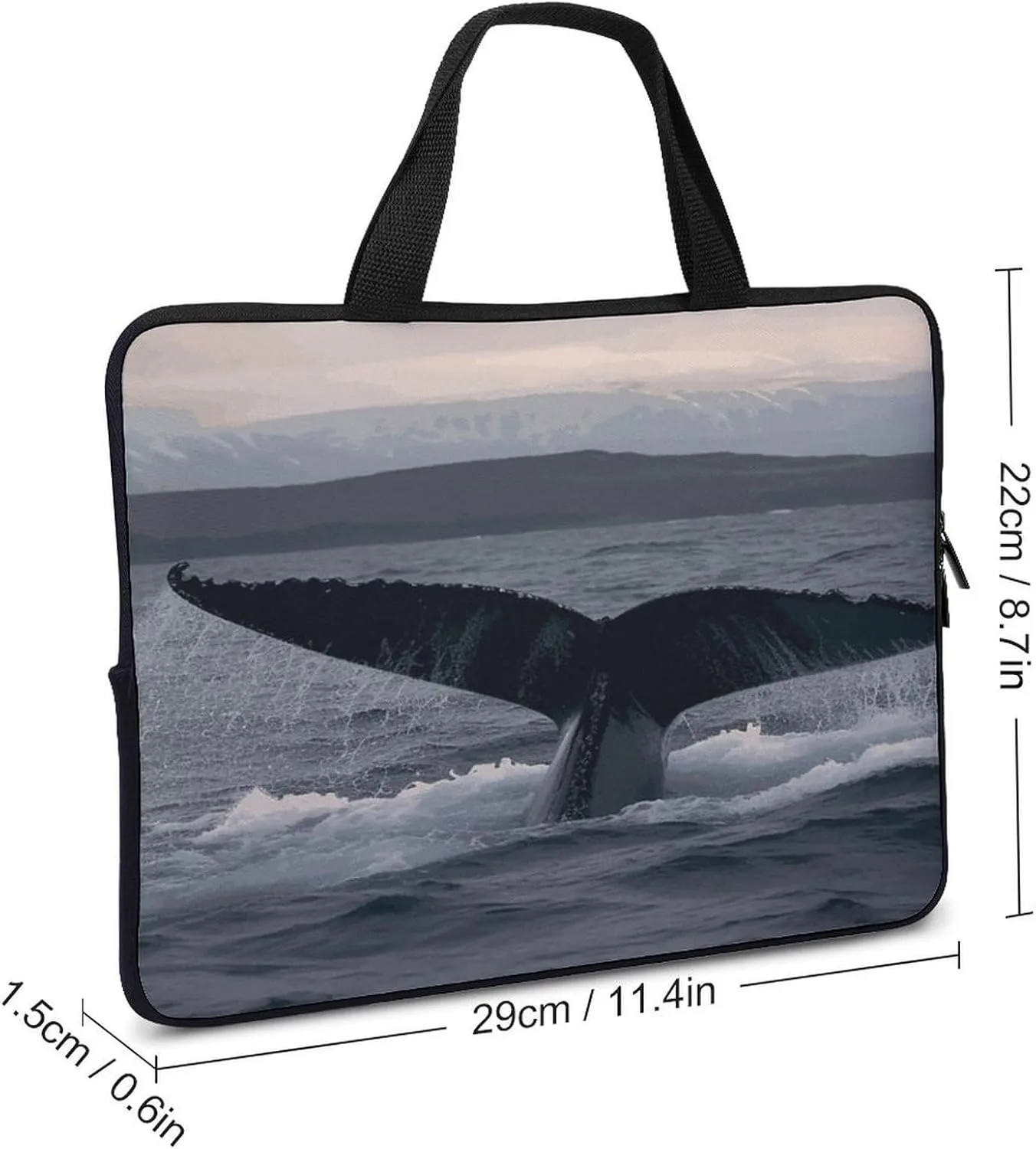 Laptop Bag Ultrathin Humpback Whale Tail Ocean Printing Laptop Carrying Case Portability Messenger Bags For Work Travel