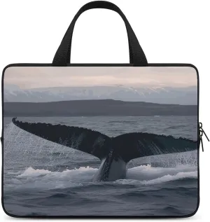 Laptop Bag Ultrathin Humpback Whale Tail Ocean Printing Laptop Carrying Case Portability Messenger Bags For Work Travel