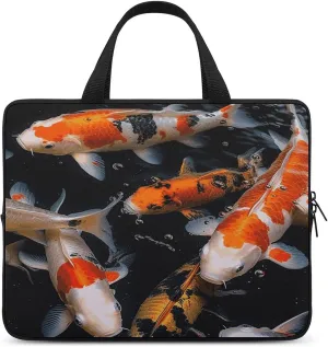 Laptop Bag Ultrathin Japan Fancy Carp Fishes Printing Laptop Carrying Case Portability Messenger Bags For Work Travel