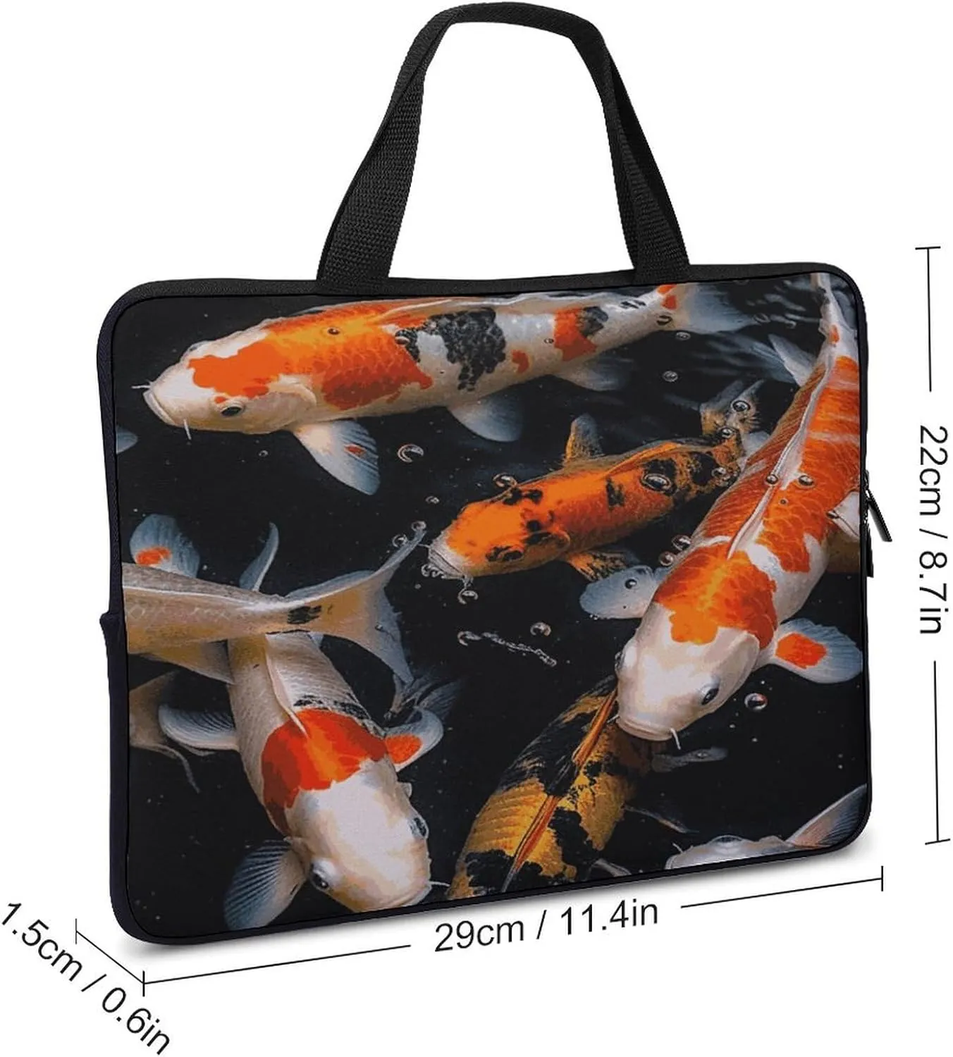 Laptop Bag Ultrathin Japan Fancy Carp Fishes Printing Laptop Carrying Case Portability Messenger Bags For Work Travel