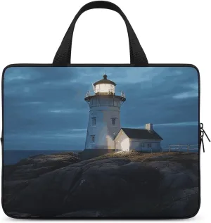 Laptop Bag Ultrathin Lighthouse at Night Printing Laptop Carrying Case Portability Messenger Bags For Work Travel