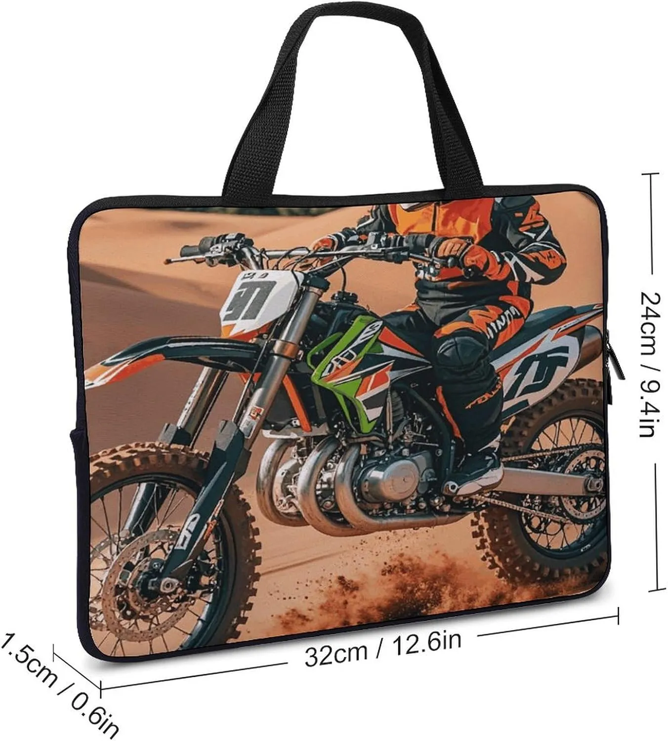 Laptop Bag Ultrathin Limited Sport Motocross Printing Laptop Carrying Case Portability Messenger Bags For Work Travel