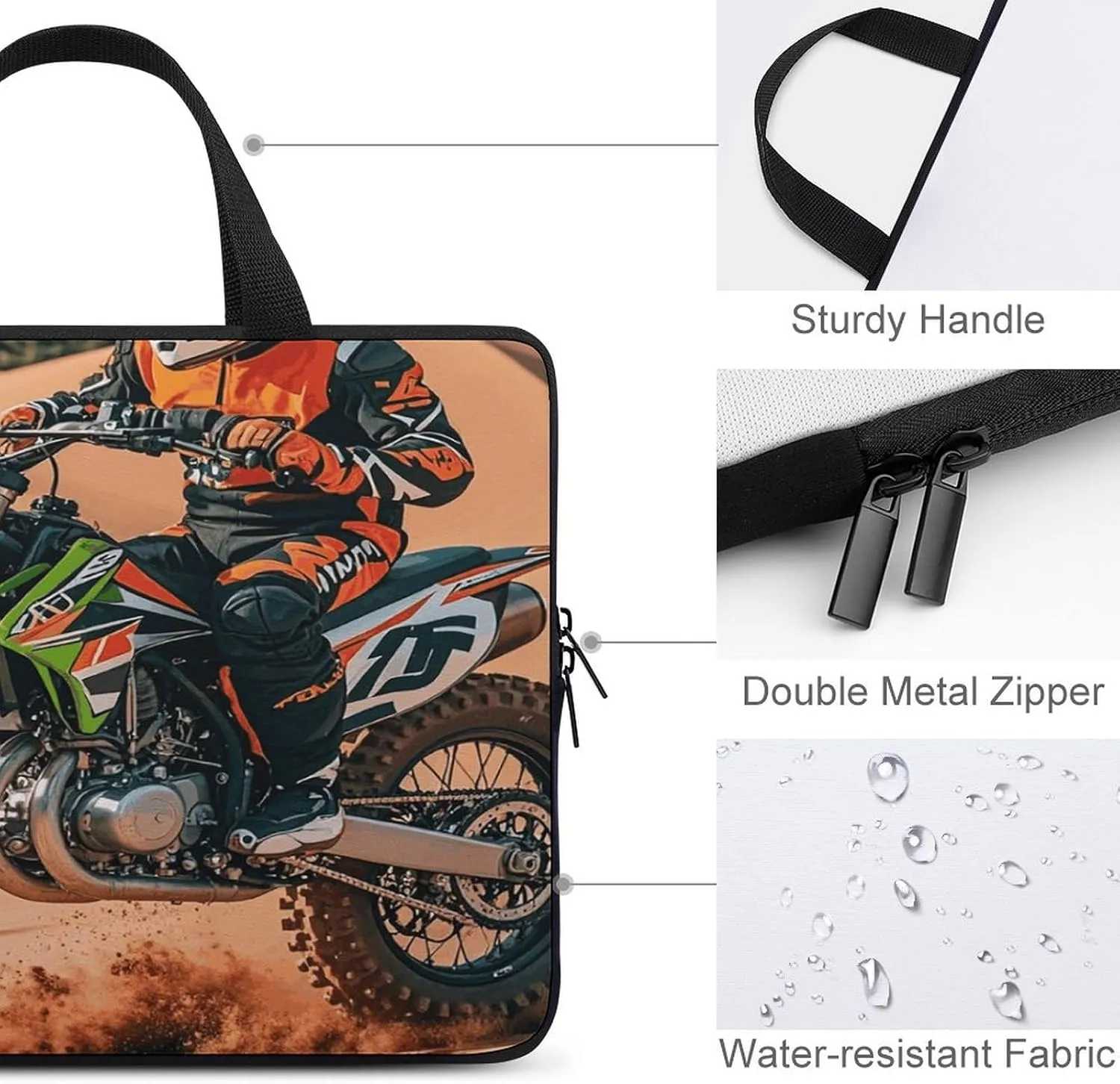 Laptop Bag Ultrathin Limited Sport Motocross Printing Laptop Carrying Case Portability Messenger Bags For Work Travel