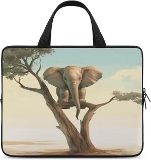 Laptop Bag Ultrathin Little Elephant on Tree Printing Laptop Carrying Case Portability Messenger Bags For Work Travel