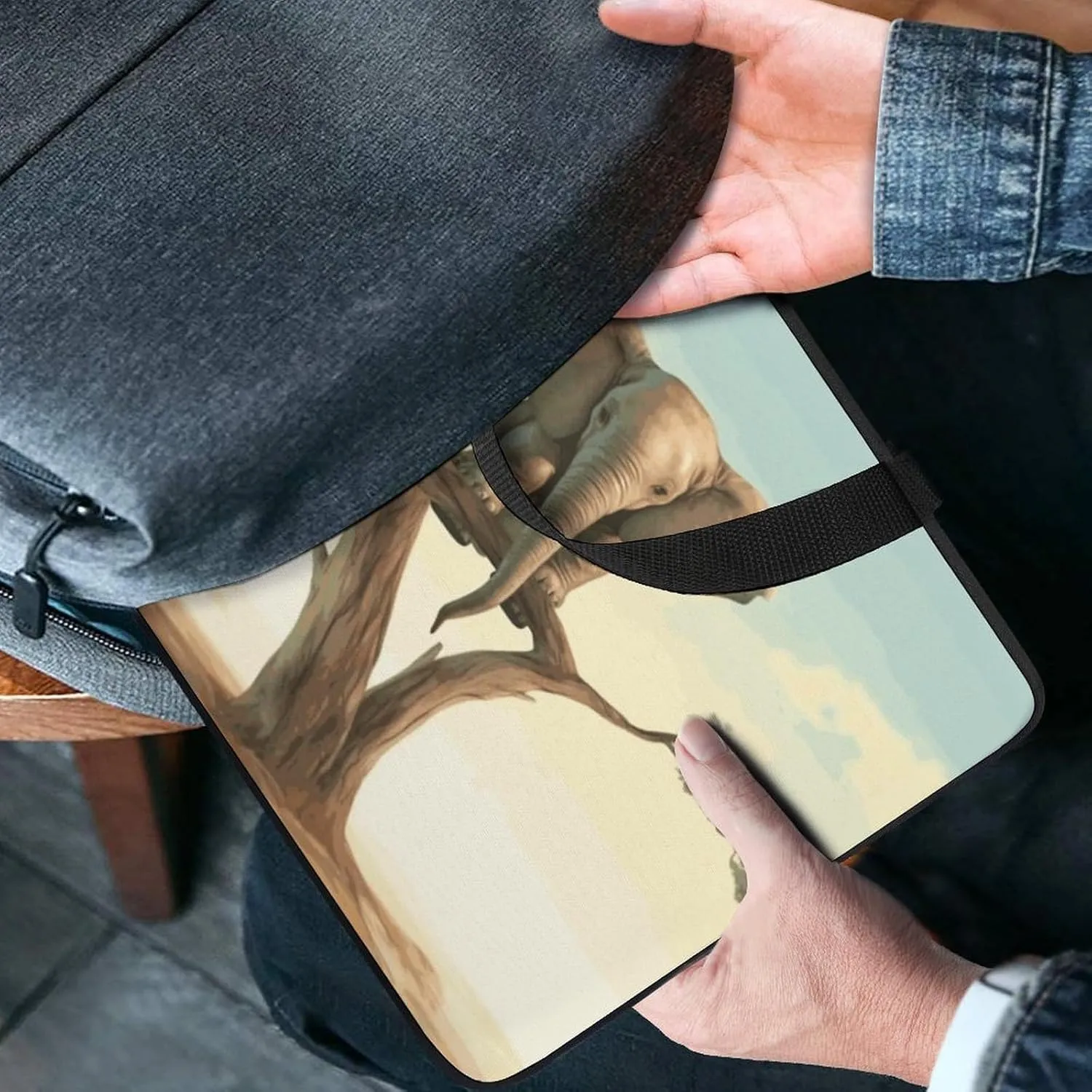Laptop Bag Ultrathin Little Elephant on Tree Printing Laptop Carrying Case Portability Messenger Bags For Work Travel