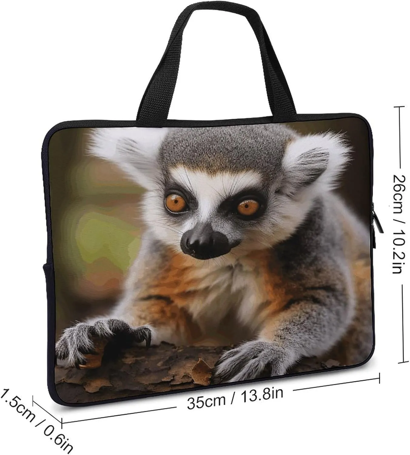 Laptop Bag Ultrathin Monkey Lemur Cute Printing Laptop Carrying Case Portability Messenger Bags For Work Travel