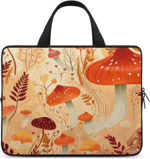 Laptop Bag Ultrathin Mushrooms And Plants Printing Laptop Carrying Case Portability Messenger Bags For Work Travel