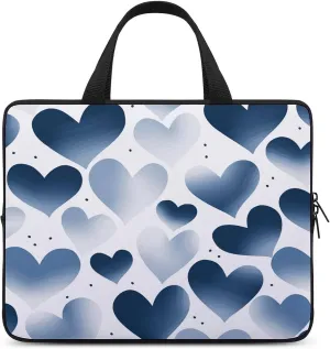 Laptop Bag Ultrathin Navy Heart Printing Laptop Carrying Case Portability Messenger Bags For Work Travel