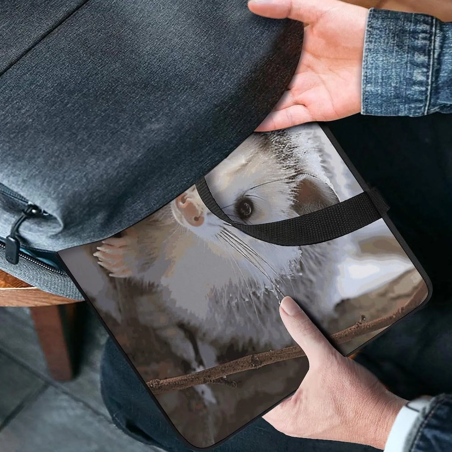 Laptop Bag Ultrathin Opossum In Snow Printing Laptop Carrying Case Portability Messenger Bags For Work Travel