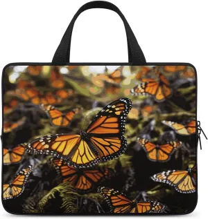 Laptop Bag Ultrathin Orange Monarch Butterflies Printing Laptop Carrying Case Portability Messenger Bags For Work Travel