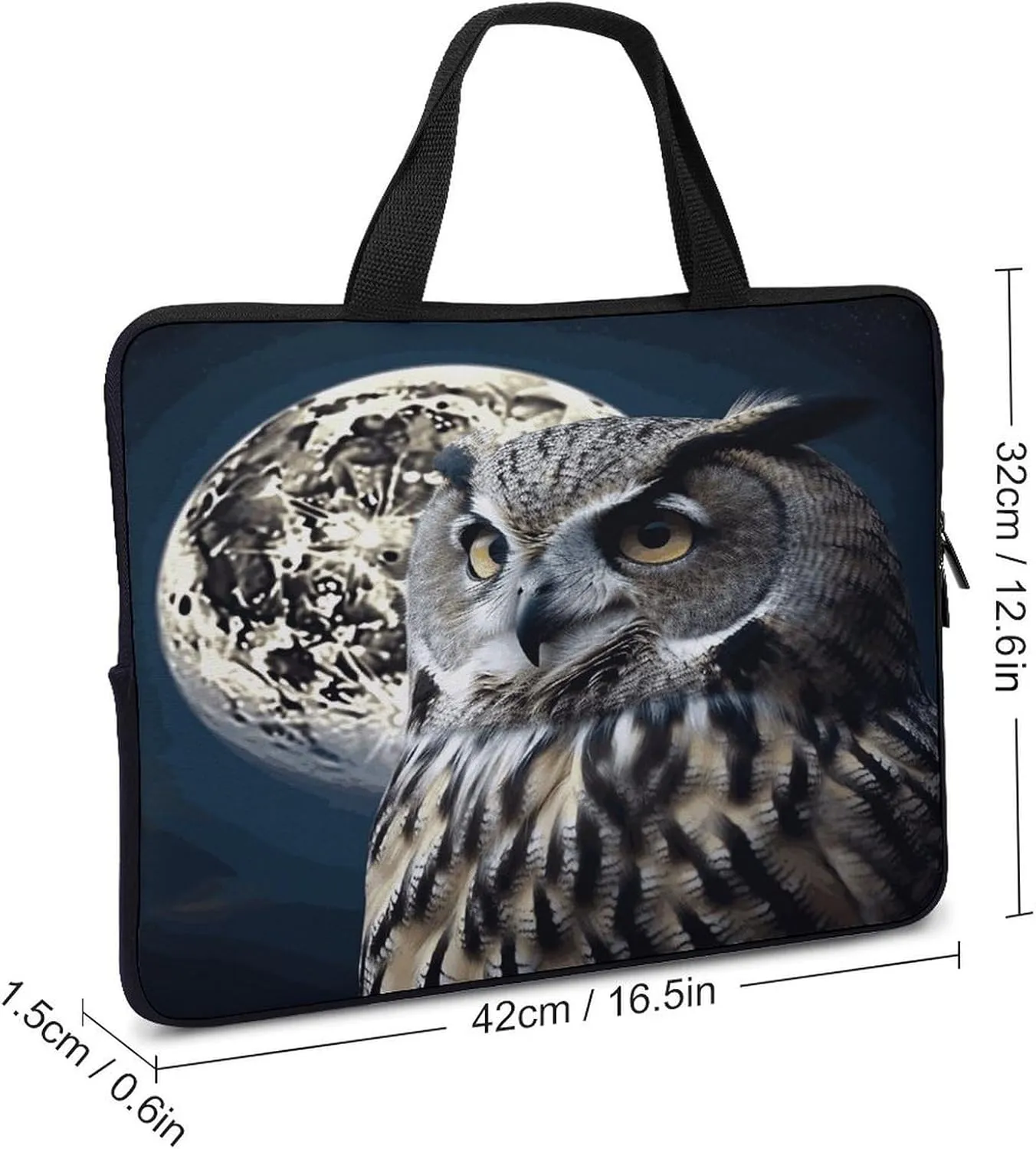 Laptop Bag Ultrathin Owl And Moon Printing Laptop Carrying Case Portability Messenger Bags For Work Travel