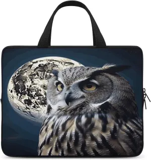 Laptop Bag Ultrathin Owl And Moon Printing Laptop Carrying Case Portability Messenger Bags For Work Travel