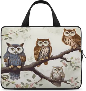 Laptop Bag Ultrathin Owls on A Branch Printing Laptop Carrying Case Portability Messenger Bags For Work Travel