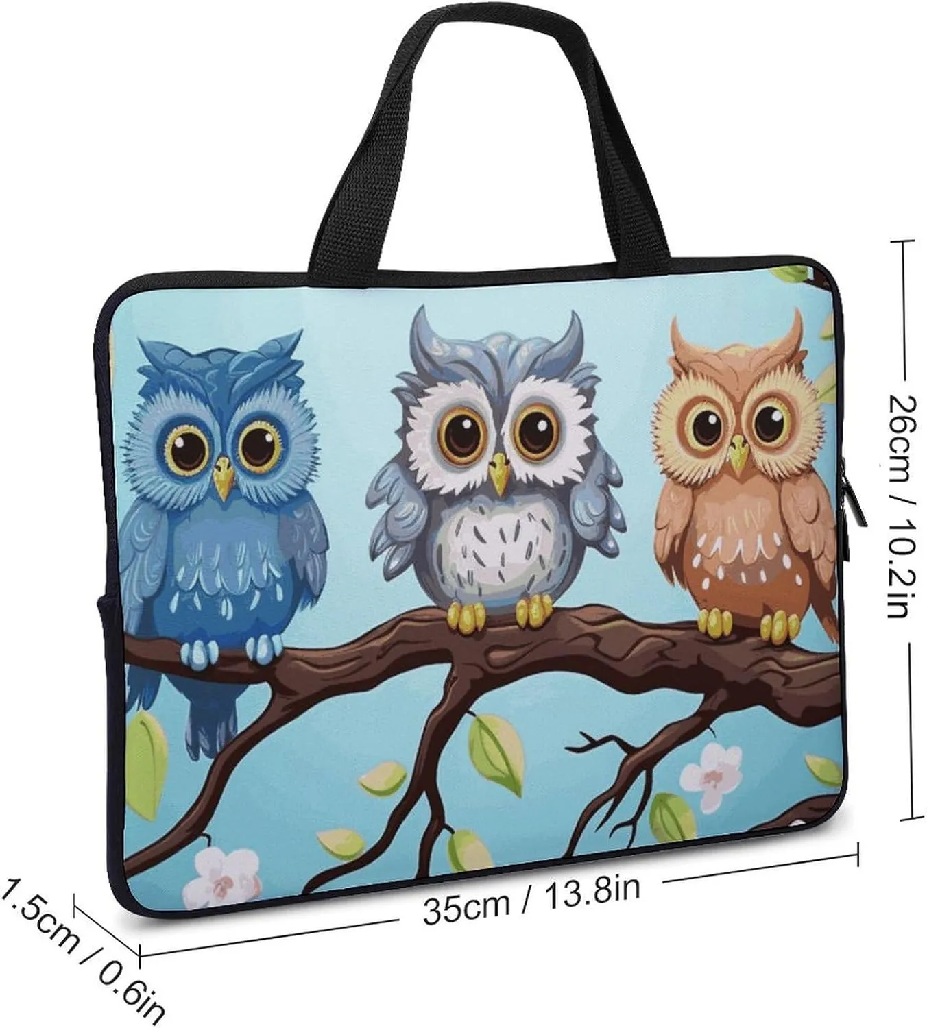 Laptop Bag Ultrathin Owls on A Branch Printing Laptop Carrying Case Portability Messenger Bags For Work Travel