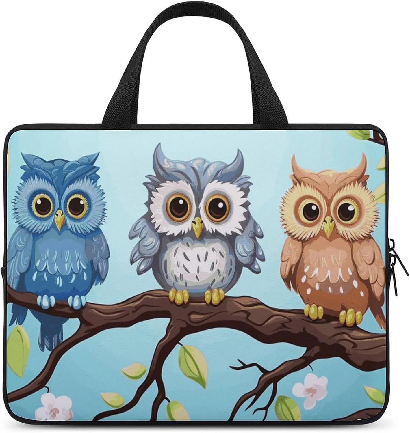 Laptop Bag Ultrathin Owls on A Branch Printing Laptop Carrying Case Portability Messenger Bags For Work Travel