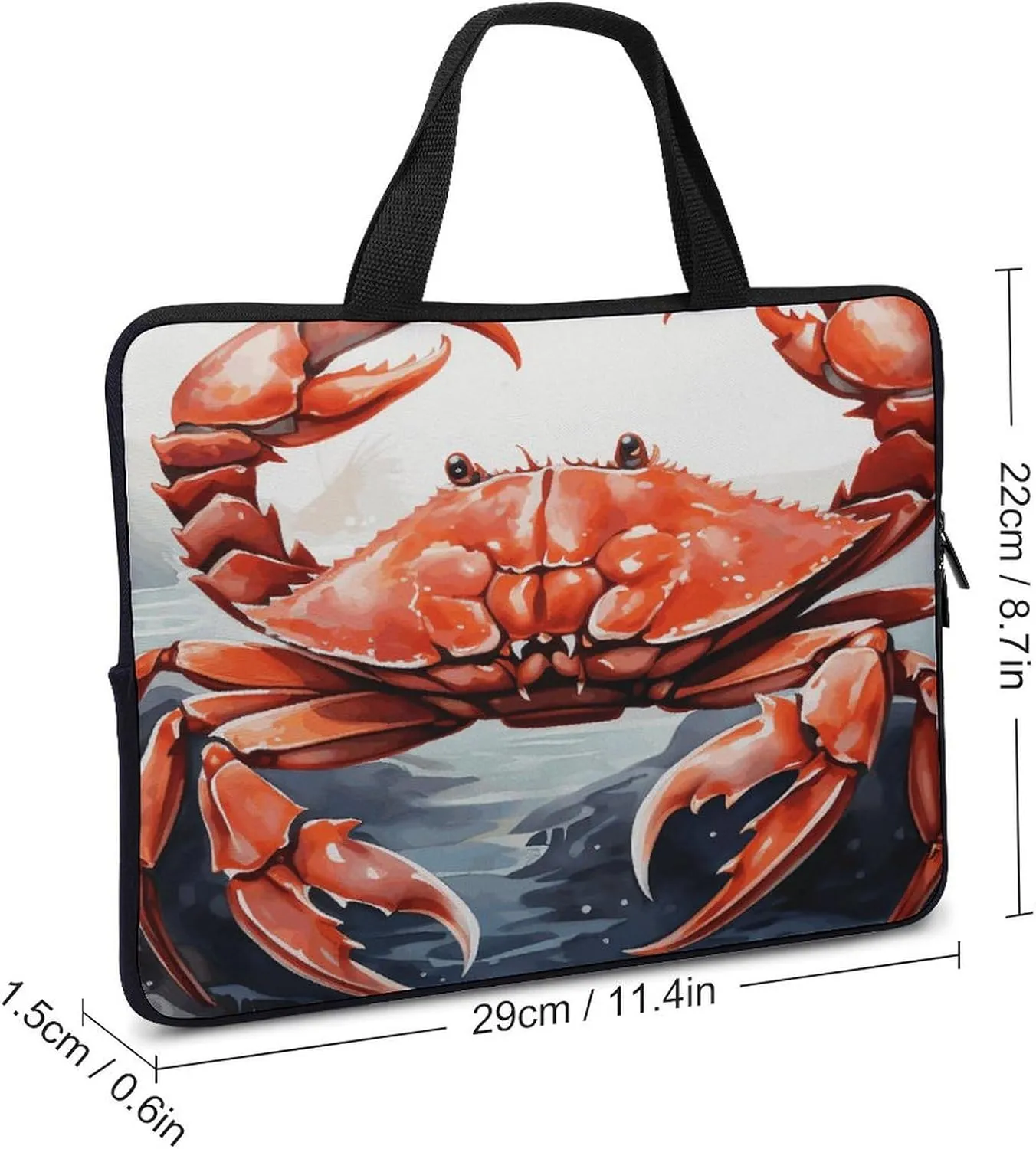 Laptop Bag Ultrathin Red Crab Sea Printing Laptop Carrying Case Portability Messenger Bags For Work Travel