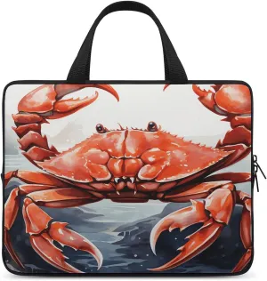 Laptop Bag Ultrathin Red Crab Sea Printing Laptop Carrying Case Portability Messenger Bags For Work Travel
