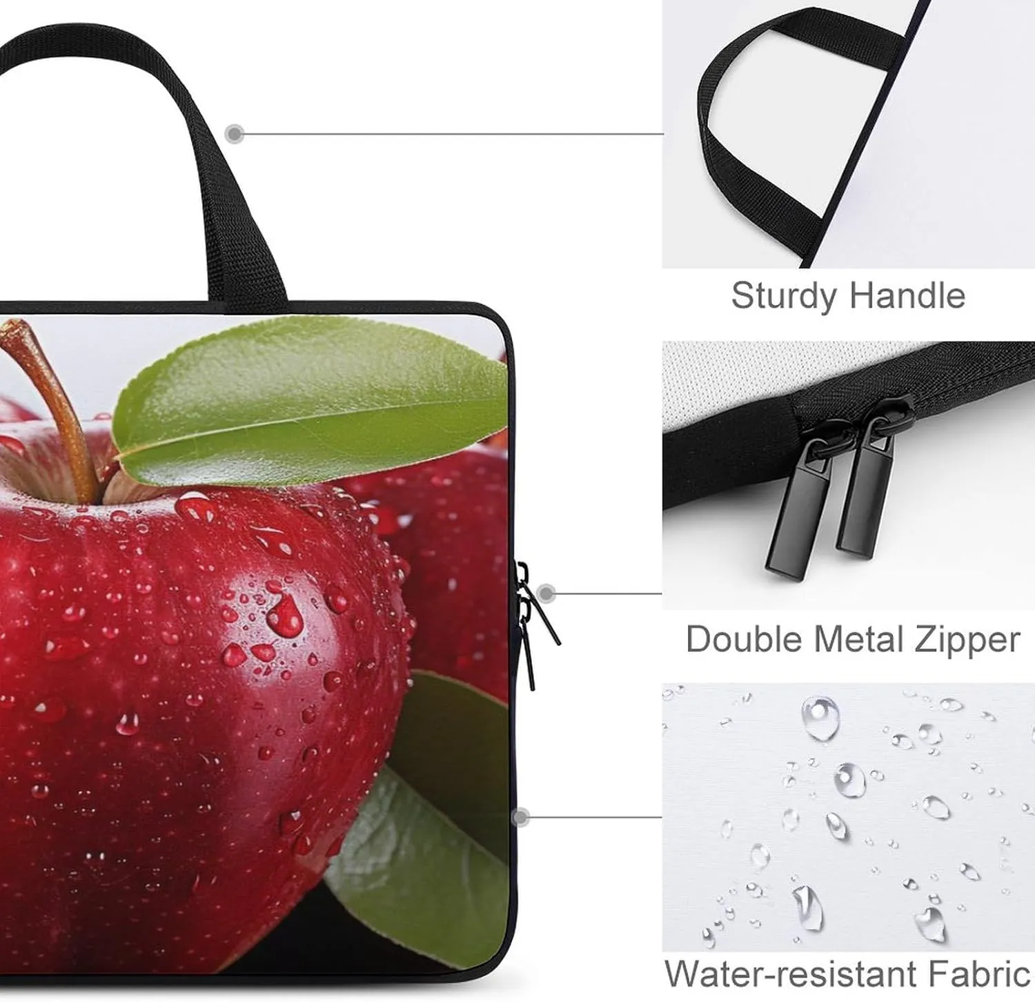 Laptop Bag Ultrathin Red Fruit Printing Laptop Carrying Case Portability Messenger Bags For Work Travel