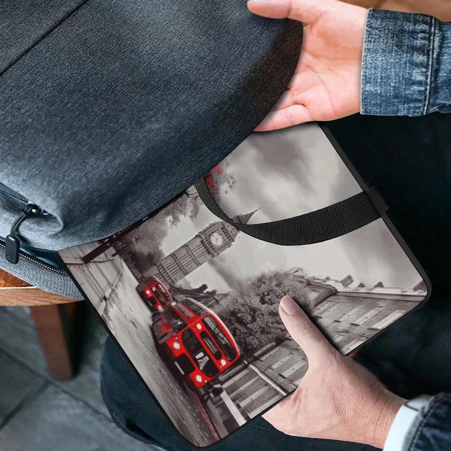 Laptop Bag Ultrathin Red London Street Printing Laptop Carrying Case Portability Messenger Bags For Work Travel