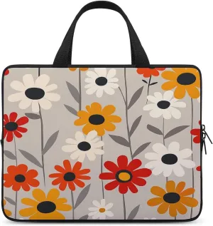 Laptop Bag Ultrathin Retro Flower Design Printing Laptop Carrying Case Portability Messenger Bags For Work Travel