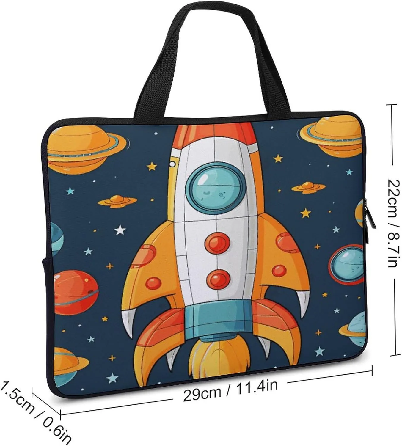 Laptop Bag Ultrathin Rocket Clipart Space Ship Printing Laptop Carrying Case Portability Messenger Bags For Work Travel