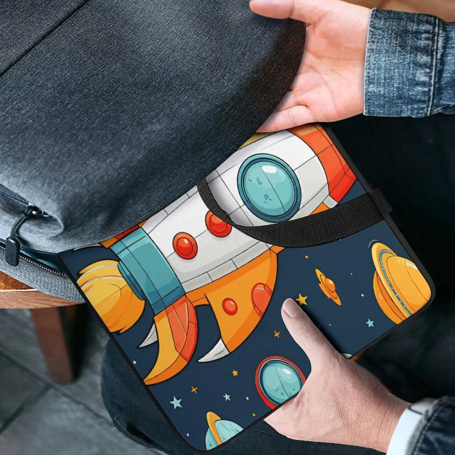 Laptop Bag Ultrathin Rocket Clipart Space Ship Printing Laptop Carrying Case Portability Messenger Bags For Work Travel