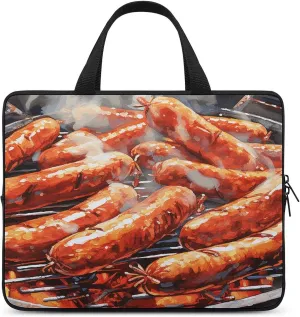 Laptop Bag Ultrathin Sausage on Fire Printing Laptop Carrying Case Portability Messenger Bags For Work Travel