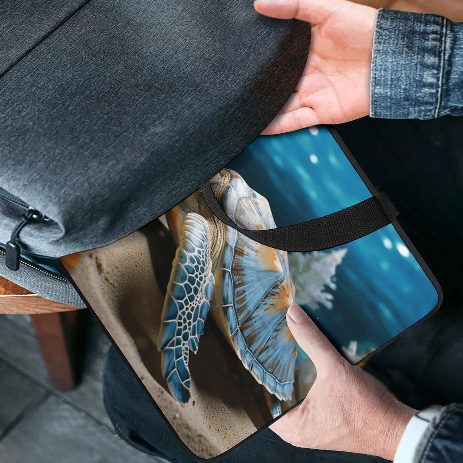 Laptop Bag Ultrathin Sea Conch Shell Starfish Turtle Printing Laptop Carrying Case Portability Messenger Bags For Work Travel