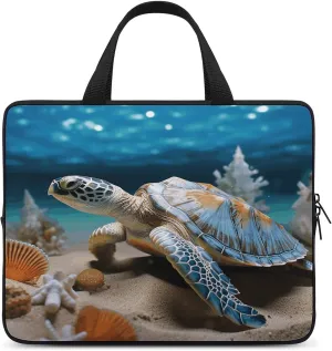 Laptop Bag Ultrathin Sea Conch Shell Starfish Turtle Printing Laptop Carrying Case Portability Messenger Bags For Work Travel