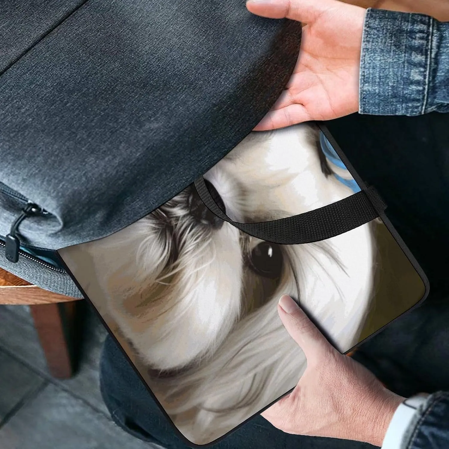 Laptop Bag Ultrathin Shih Tzu Dog Printing Laptop Carrying Case Portability Messenger Bags For Work Travel