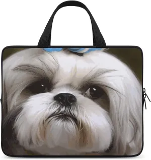 Laptop Bag Ultrathin Shih Tzu Dog Printing Laptop Carrying Case Portability Messenger Bags For Work Travel