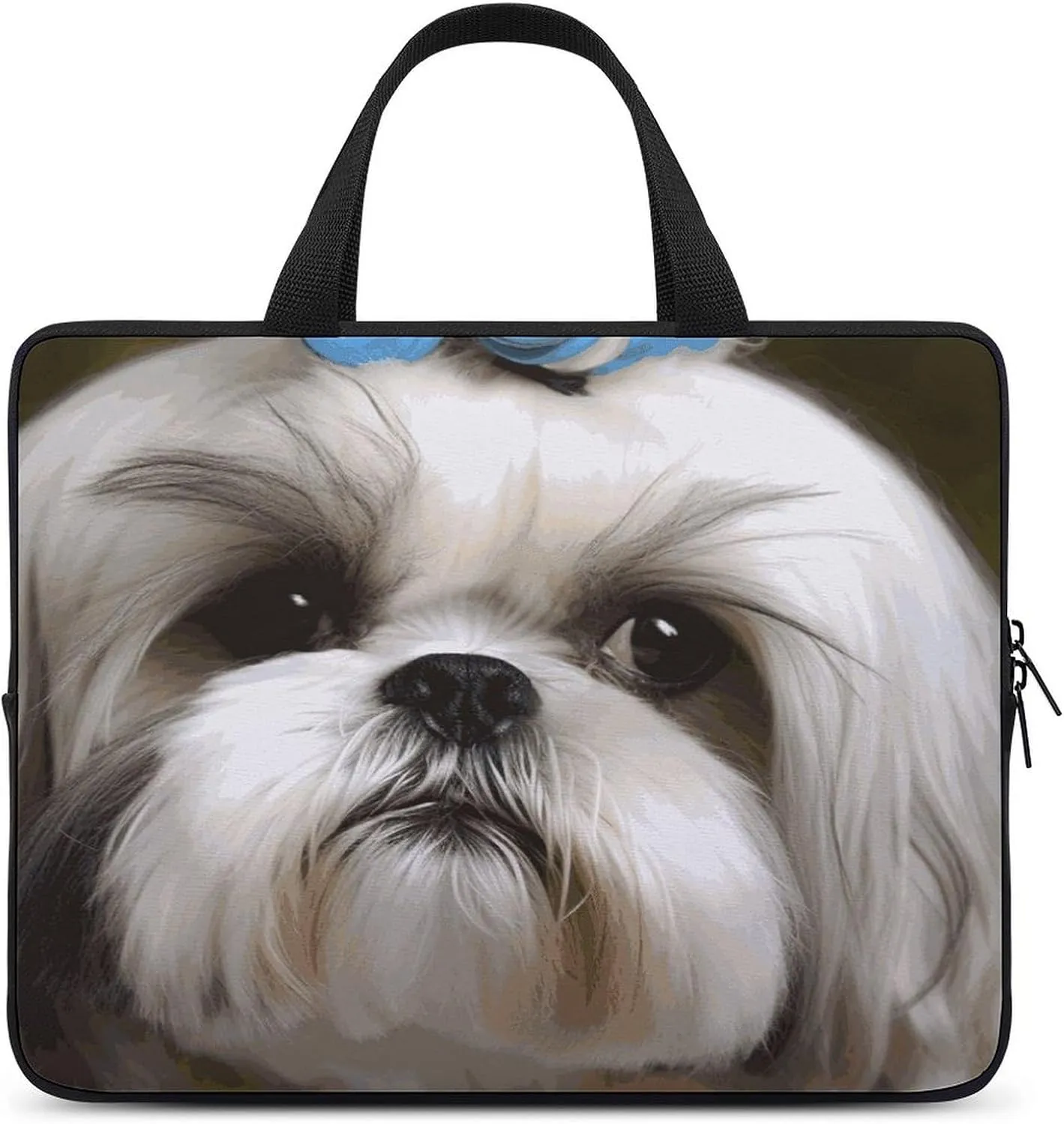 Laptop Bag Ultrathin Shih Tzu Dog Printing Laptop Carrying Case Portability Messenger Bags For Work Travel