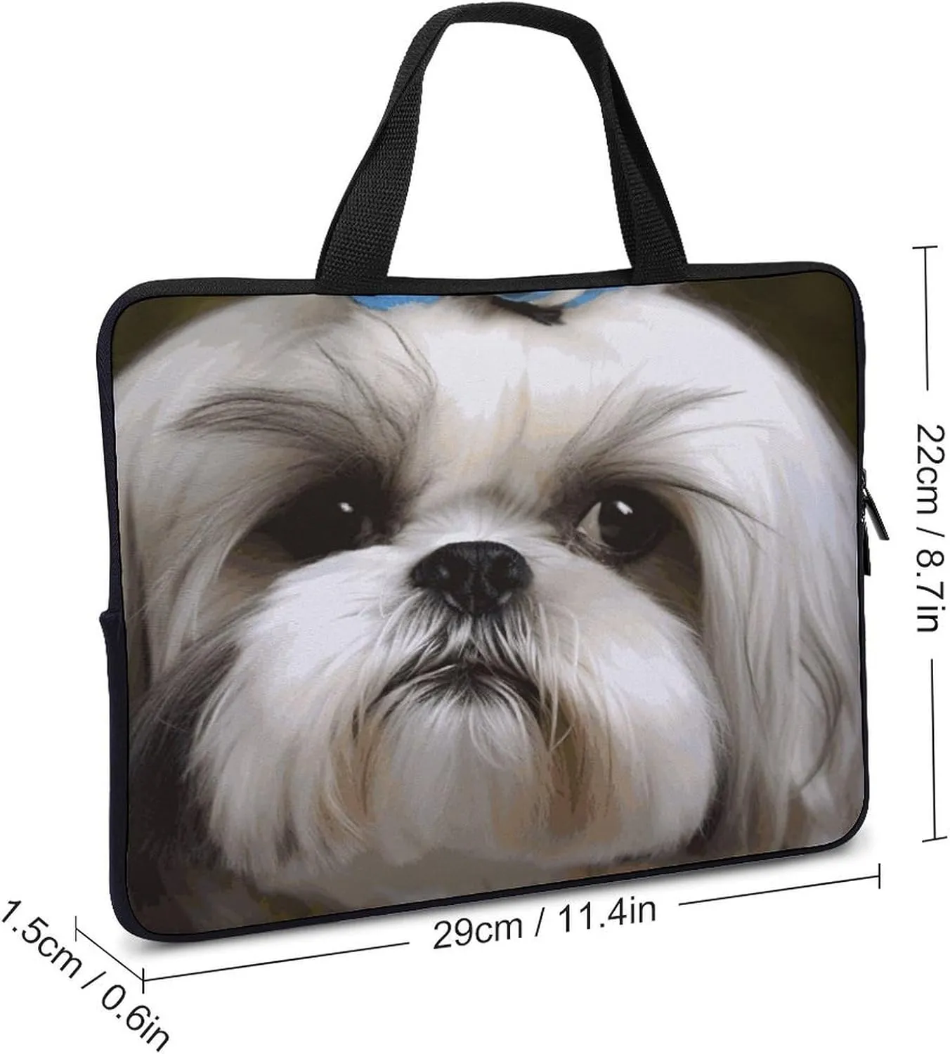 Laptop Bag Ultrathin Shih Tzu Dog Printing Laptop Carrying Case Portability Messenger Bags For Work Travel