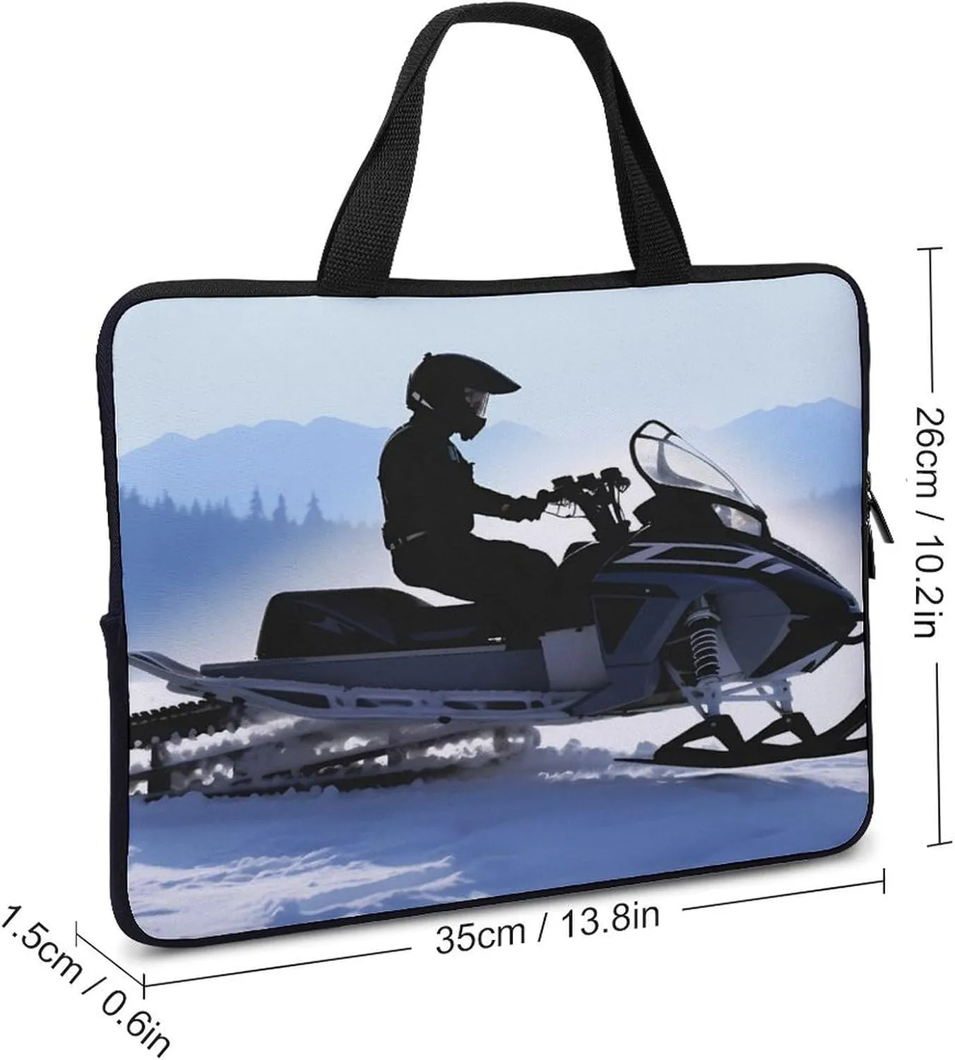 Laptop Bag Ultrathin Snowmobile Printing Laptop Carrying Case Portability Messenger Bags For Work Travel