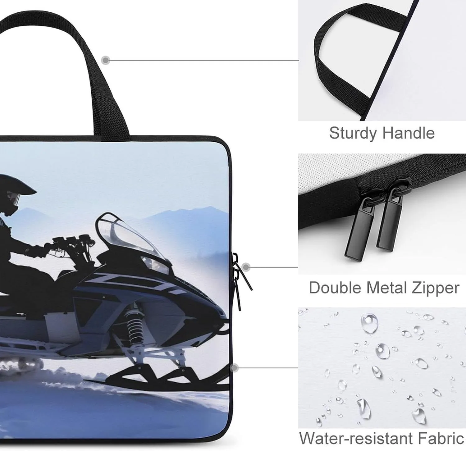 Laptop Bag Ultrathin Snowmobile Printing Laptop Carrying Case Portability Messenger Bags For Work Travel