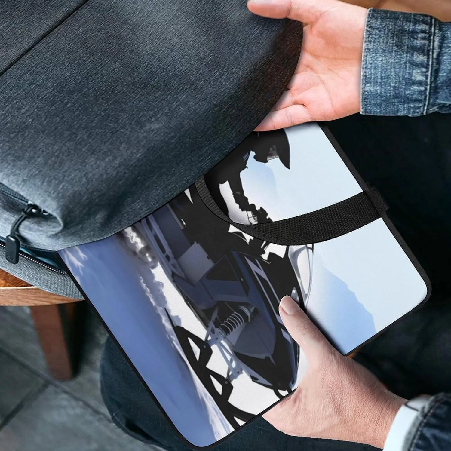 Laptop Bag Ultrathin Snowmobile Printing Laptop Carrying Case Portability Messenger Bags For Work Travel