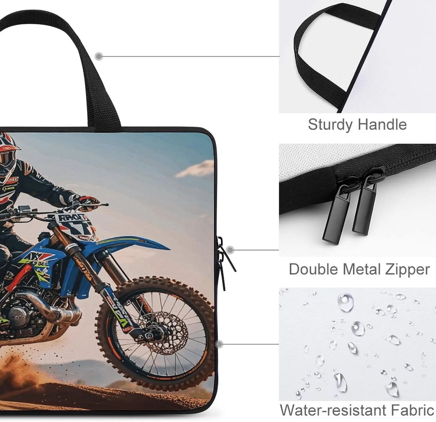 Laptop Bag Ultrathin Sport Motorcycle Theme Printing Laptop Carrying Case Portability Messenger Bags For Work Travel
