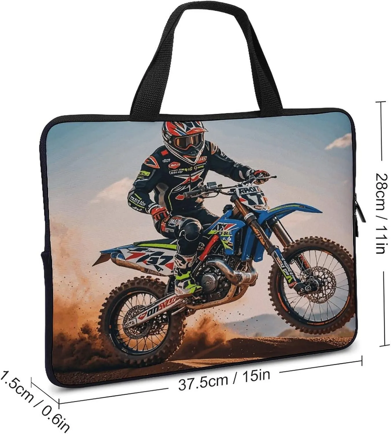 Laptop Bag Ultrathin Sport Motorcycle Theme Printing Laptop Carrying Case Portability Messenger Bags For Work Travel