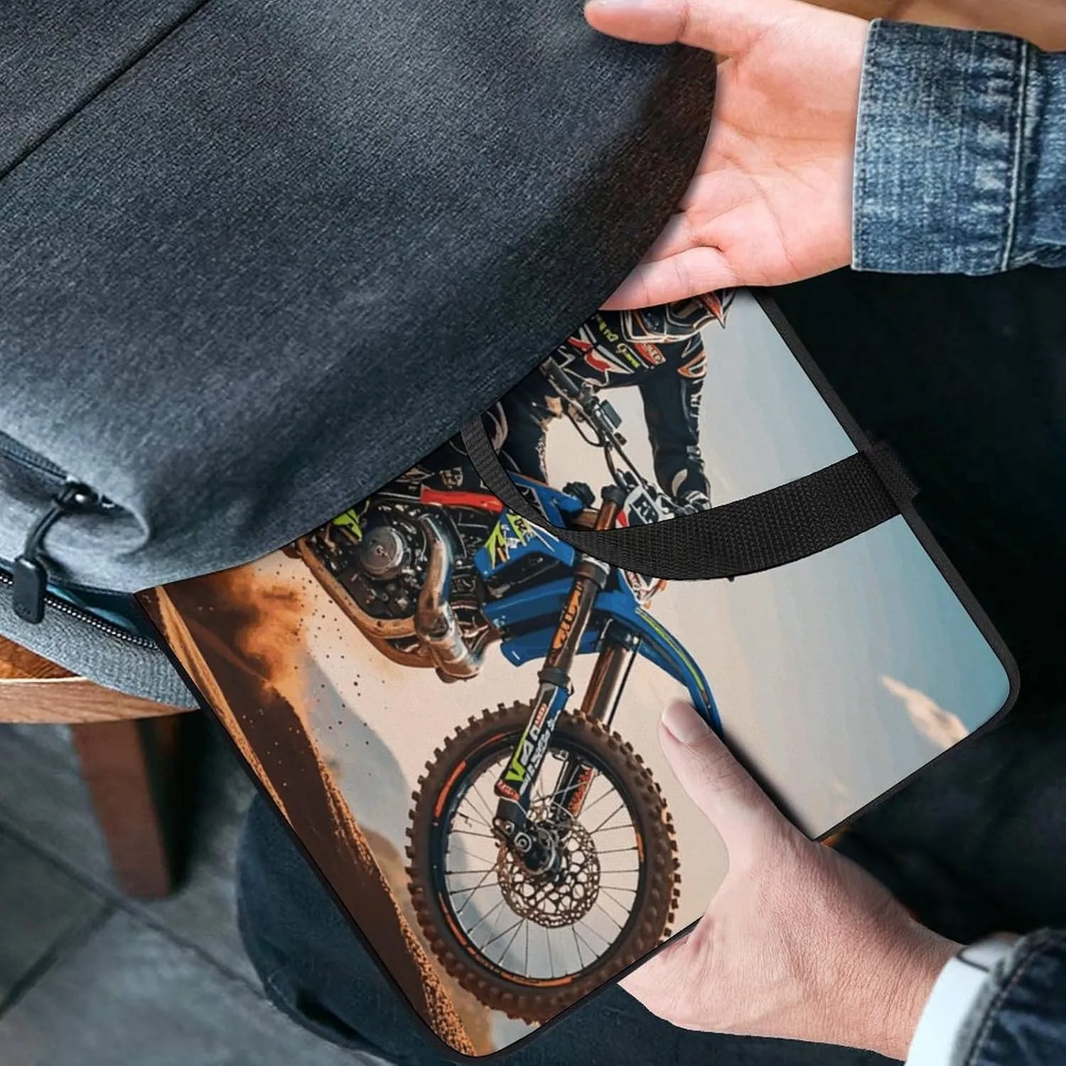 Laptop Bag Ultrathin Sport Motorcycle Theme Printing Laptop Carrying Case Portability Messenger Bags For Work Travel