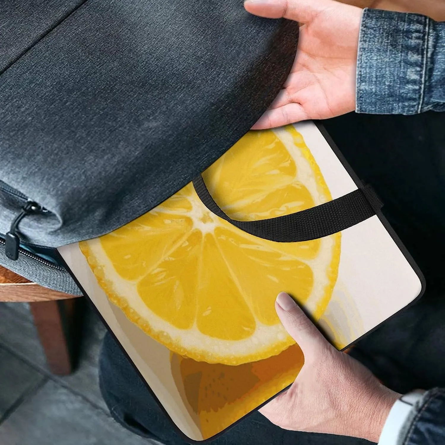 Laptop Bag Ultrathin Summer Lemon Printing Laptop Carrying Case Portability Messenger Bags For Work Travel