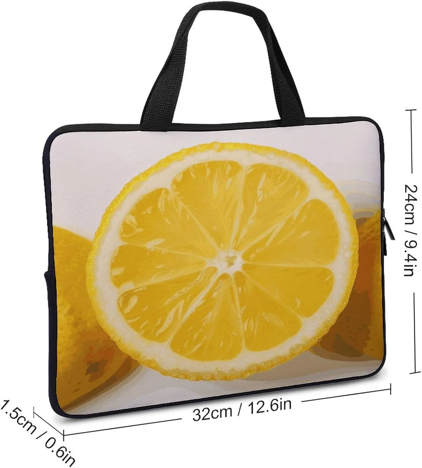 Laptop Bag Ultrathin Summer Lemon Printing Laptop Carrying Case Portability Messenger Bags For Work Travel