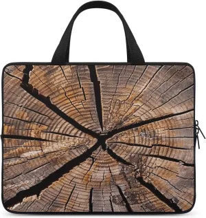 Laptop Bag Ultrathin Tree Stump Wood Grain Printing Laptop Carrying Case Portability Messenger Bags For Work Travel