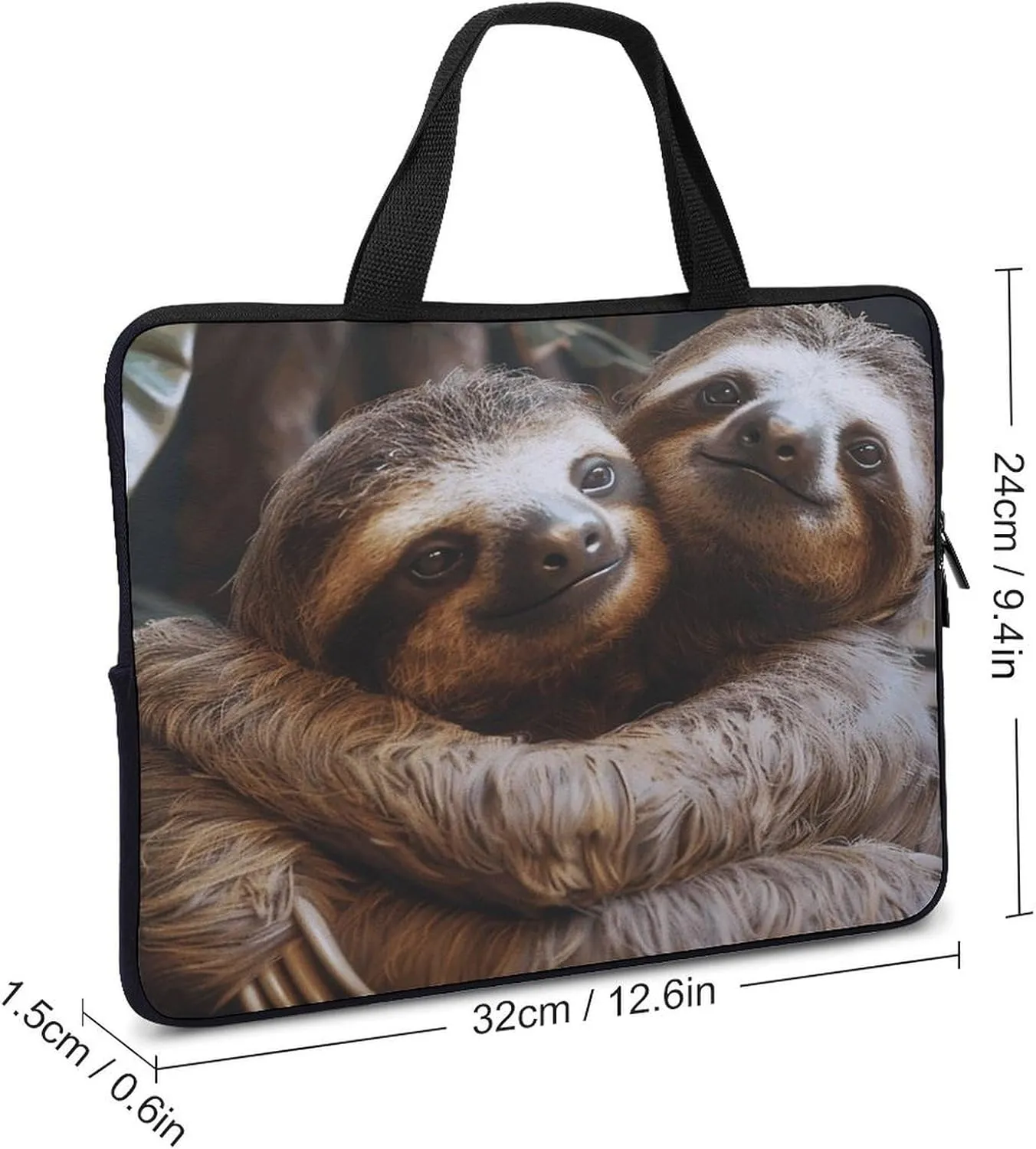 Laptop Bag Ultrathin Two Sloths Hugging Printing Laptop Carrying Case Portability Messenger Bags For Work Travel